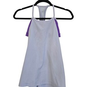 Lululemon‎ Athletic Tank Top Built In Bra Purple Light Blue Racerback Workout